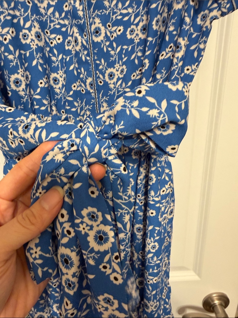 Max Studio Blue Floral Maxi Shirt Dress - Picture 2 of 6